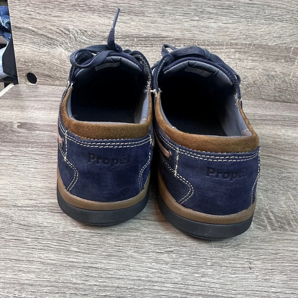 Propet Pomeroy Boat Shoes Mens 15 W(E) Navy Nautical Loafers Orthopedic NEW